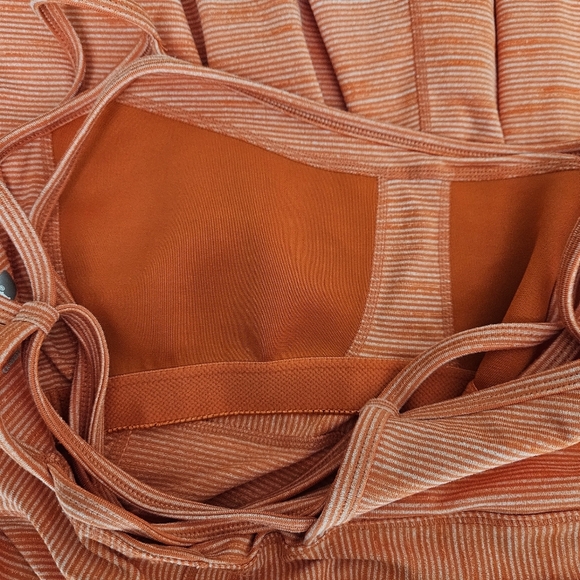 Marmot Athletic Fit Flare Tennis Dress Orange Stripe Crossback Built N Bra Small - Picture 5 of 8